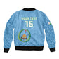 Custom Djibouti Football Sleeve Zip Bomber Jacket Go Champions