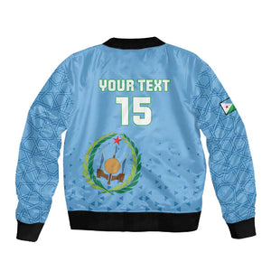Custom Djibouti Football Sleeve Zip Bomber Jacket Go Champions