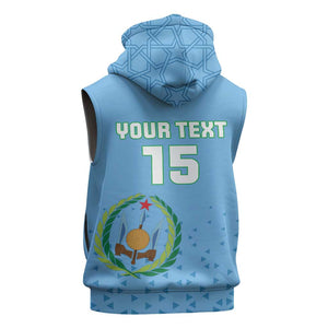 Custom Djibouti Football Sleeveless Zip Hoodie Go Champions - African Pride