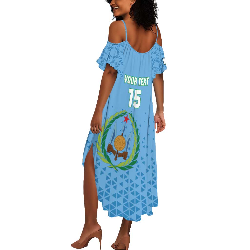 Custom Djibouti Football Summer Maxi Dress Go Champions