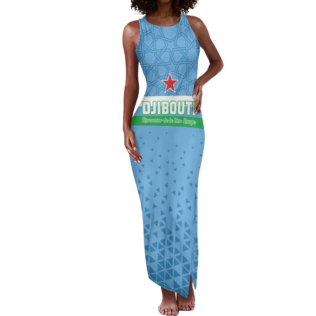 Custom Djibouti Football Tank Maxi Dress Go Champions