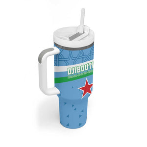 Custom Djibouti Football Tumbler With Handle Go Champions