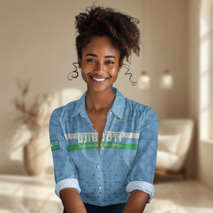 Custom Djibouti Football Women Casual Shirt Go Champions