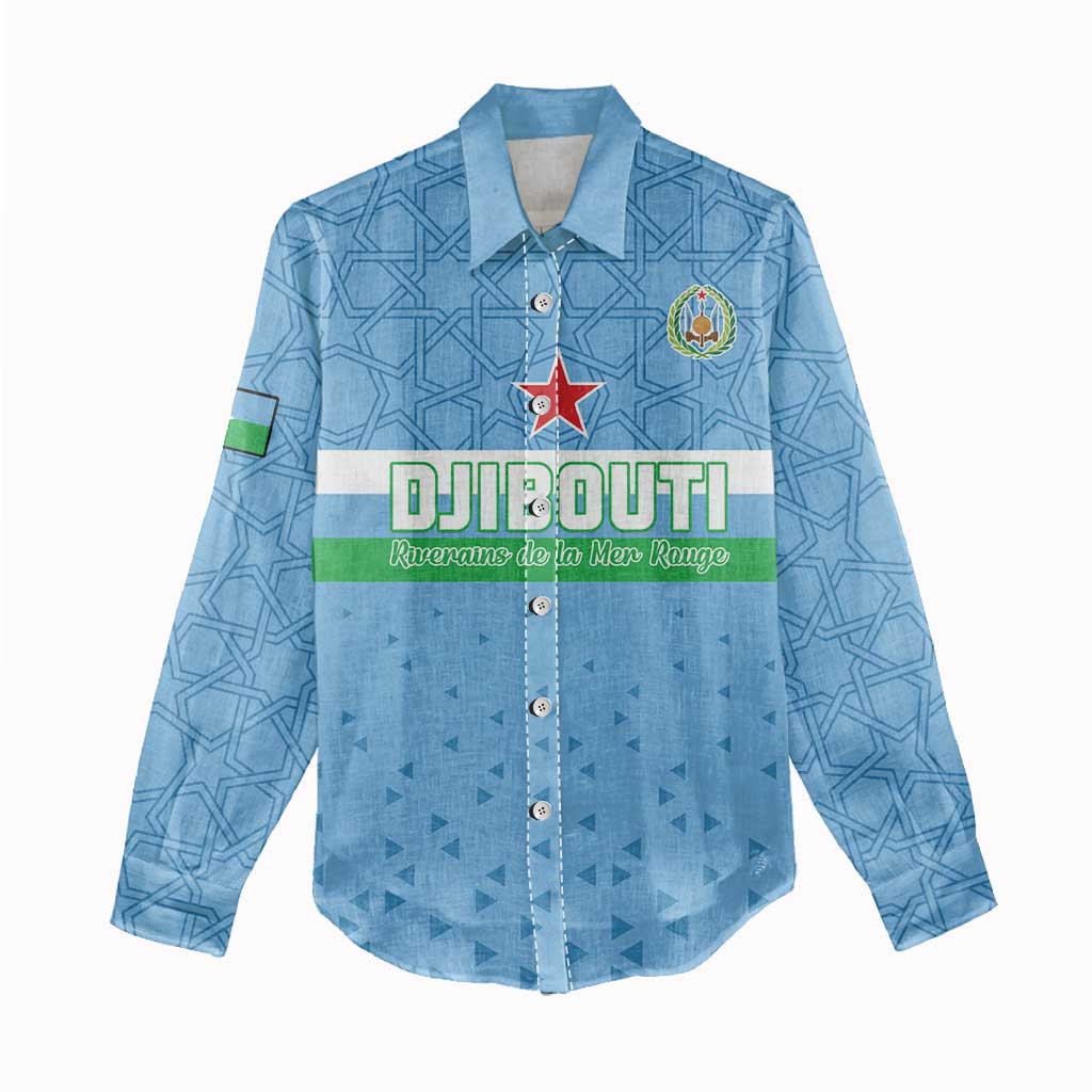 Custom Djibouti Football Women Casual Shirt Go Champions