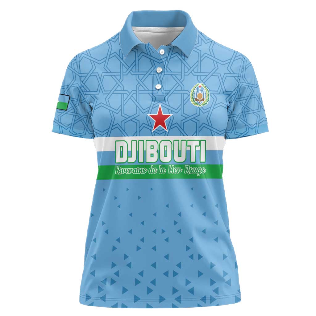 Custom Djibouti Football Women Polo Shirt Go Champions