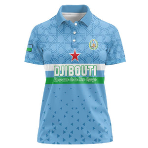 Custom Djibouti Football Women Polo Shirt Go Champions