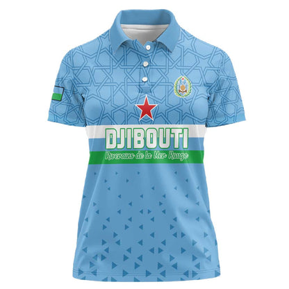 Custom Djibouti Football Women Polo Shirt Go Champions