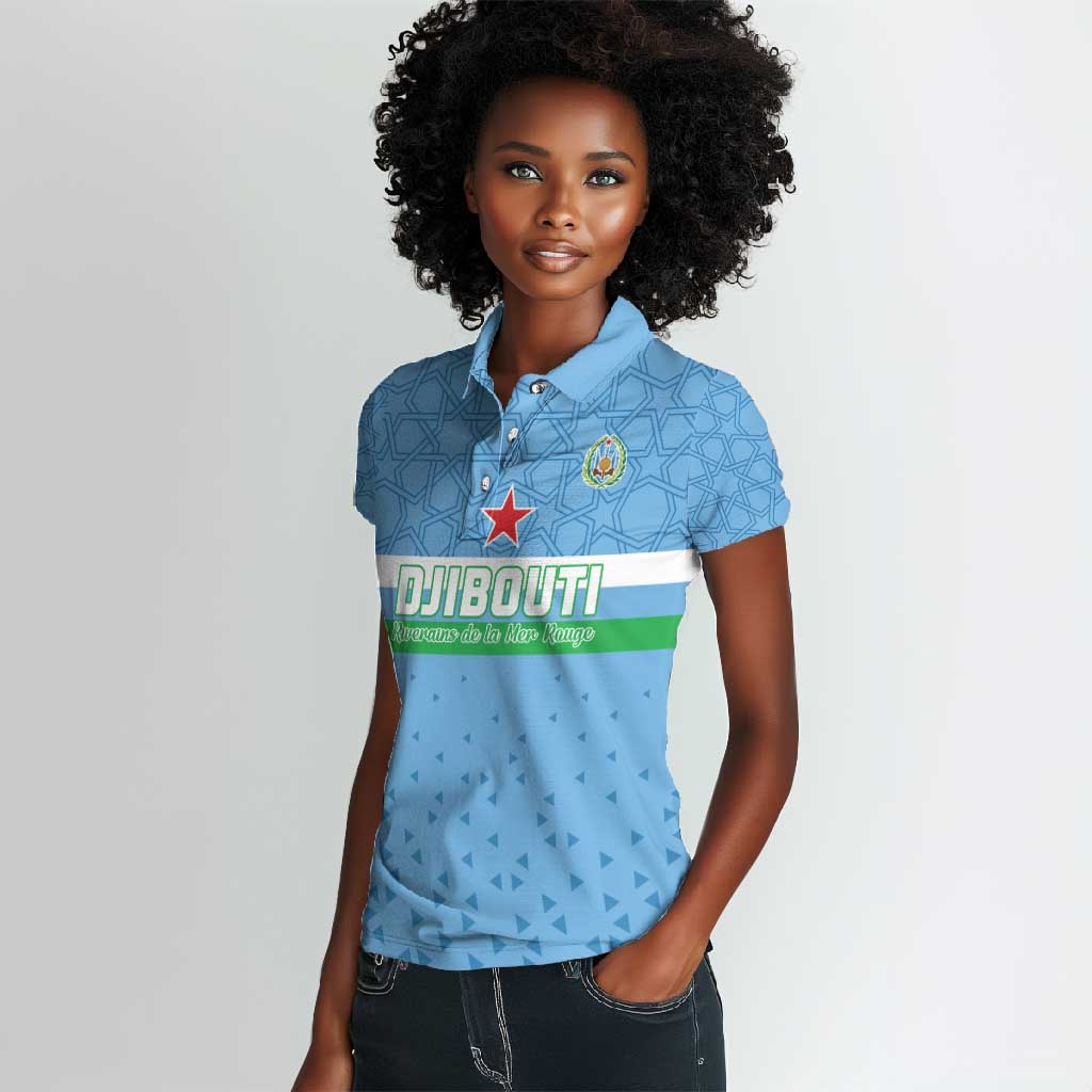 Custom Djibouti Football Women Polo Shirt Go Champions