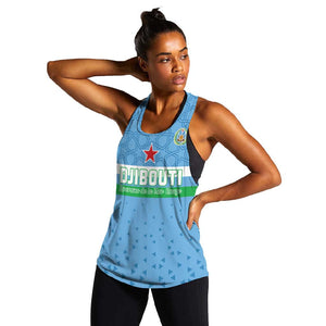 Custom Djibouti Football Women Racerback Tank Go Champions