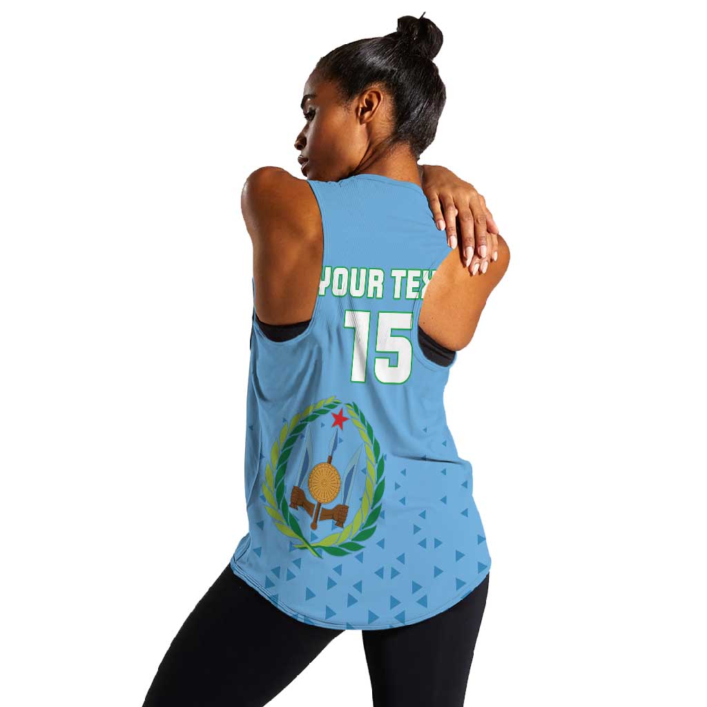 Custom Djibouti Football Women Racerback Tank Go Champions