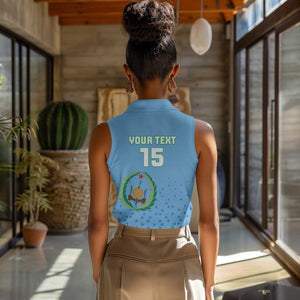 Custom Djibouti Football Women Sleeveless Polo Shirt Go Champions