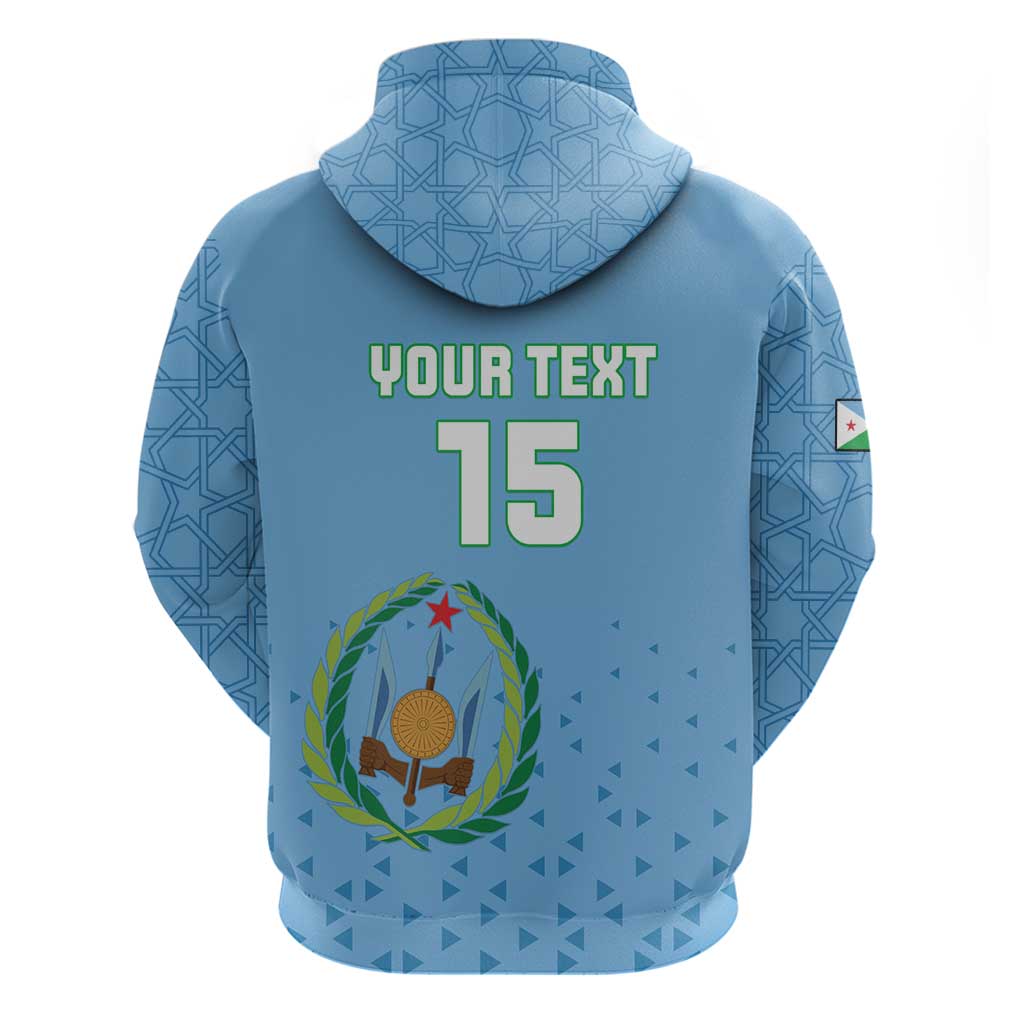 Custom Djibouti Football Zip Hoodie Go Champions
