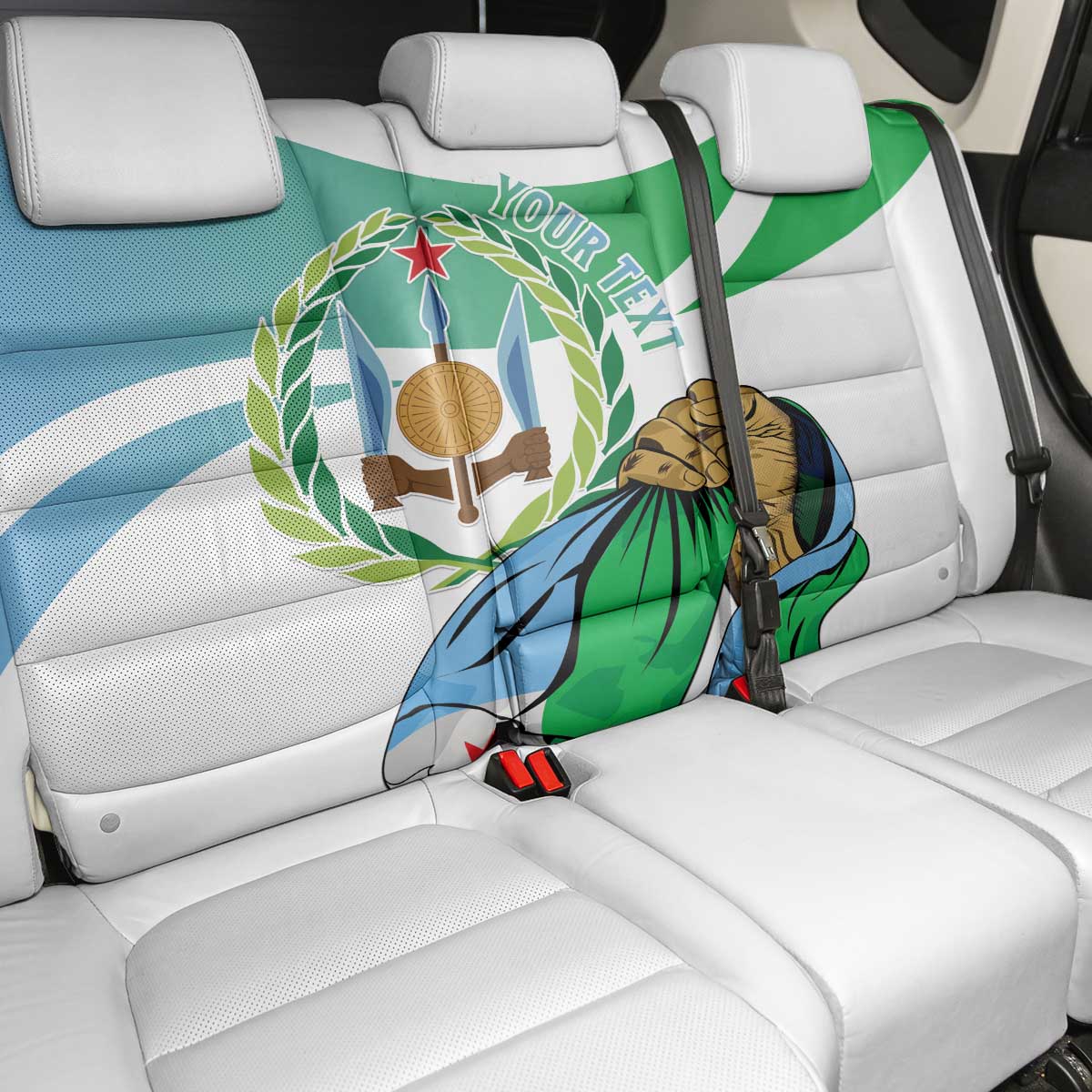 Personalized Happy Djibouti Back Car Seat Cover Independence Day