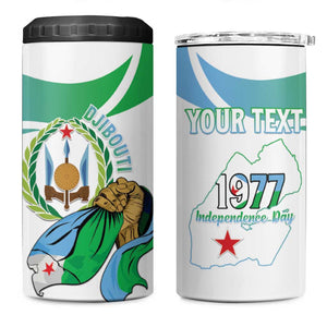 Personalized Happy Djibouti 4 in 1 Can Cooler Tumbler Independence Day