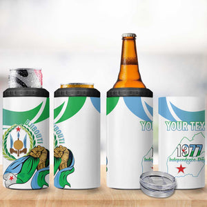 Personalized Happy Djibouti 4 in 1 Can Cooler Tumbler Independence Day