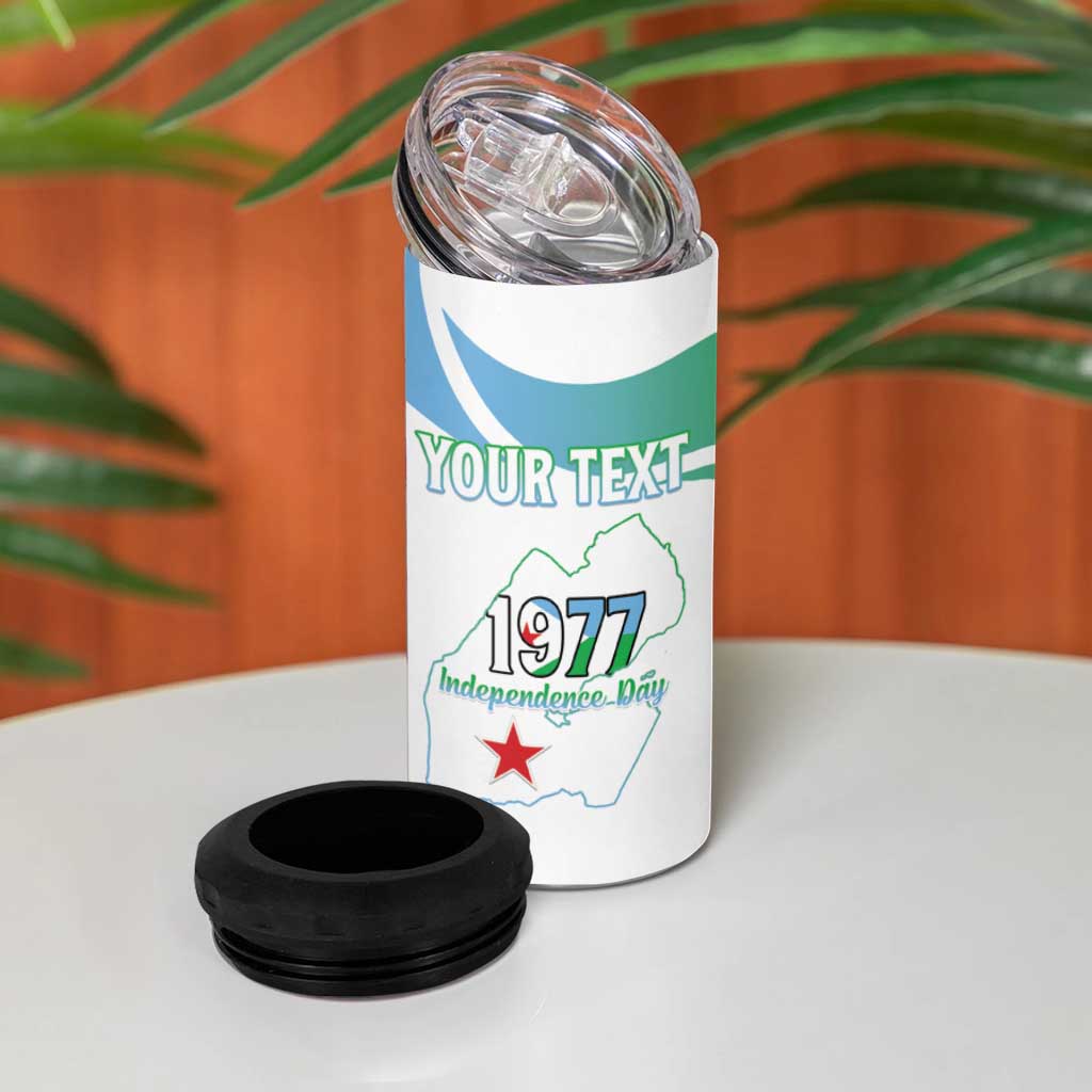 Personalized Happy Djibouti 4 in 1 Can Cooler Tumbler Independence Day