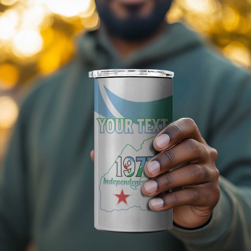 Personalized Happy Djibouti 4 in 1 Can Cooler Tumbler Independence Day