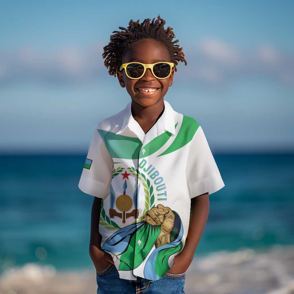 Personalized Happy Djibouti Kid Hawaiian Shirt Independence Day
