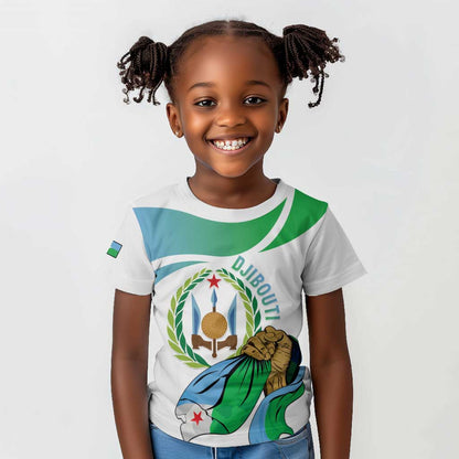 Personalized Happy Djibouti Kid T shirt Independence Day