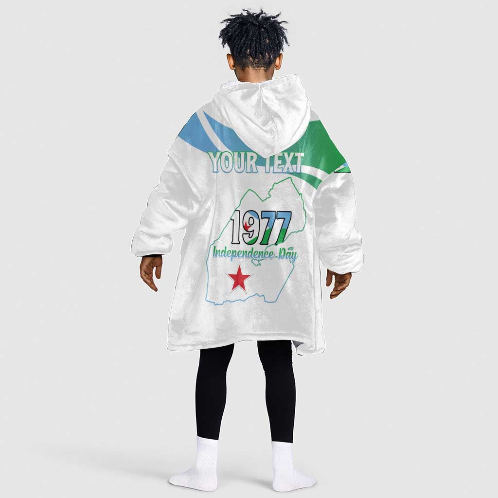 Personalized Happy Djibouti Kid Wearable Blanket Hoodie Independence Day