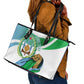 Personalized Happy Djibouti Leather Tote Bag Independence Day