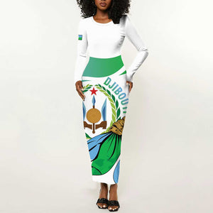 Personalized Happy Djibouti Long Sleeve Bodycon Dress Independence Day LT15
