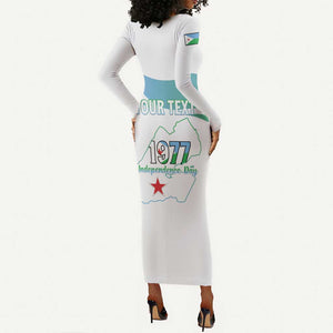 Personalized Happy Djibouti Long Sleeve Bodycon Dress Independence Day LT15