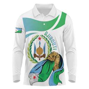 Personalized Happy Djibouti Long Sleeve Polo Shirt Independence Day