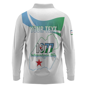 Personalized Happy Djibouti Long Sleeve Polo Shirt Independence Day