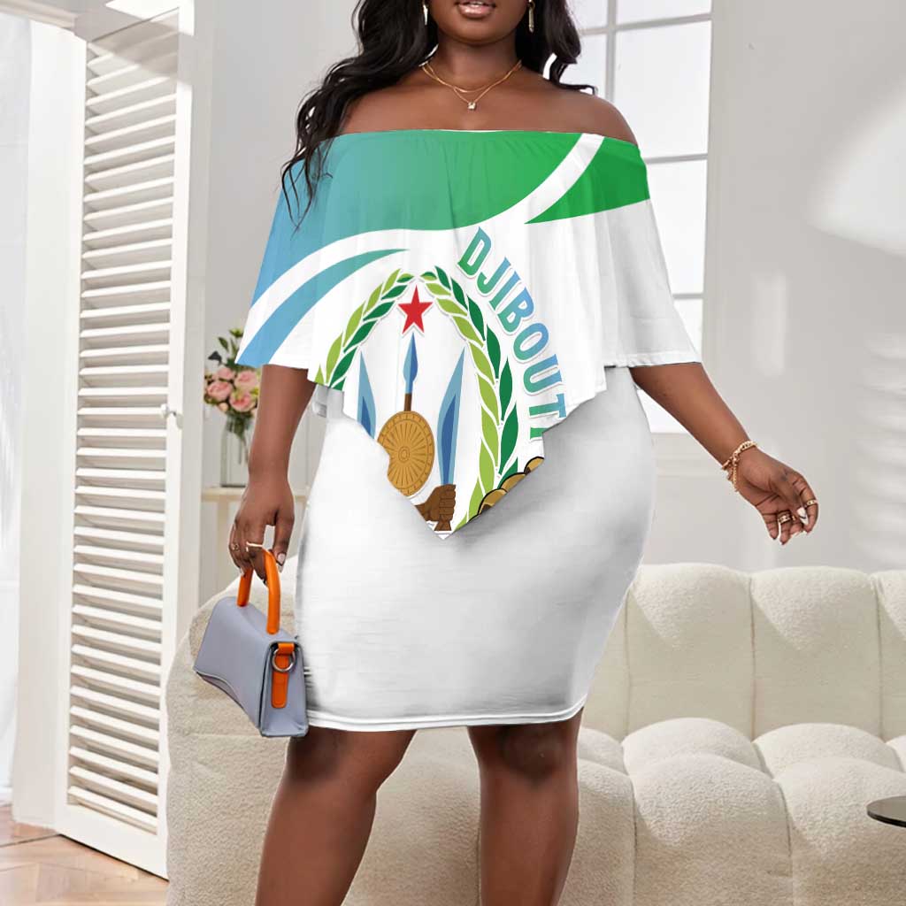 Personalized Happy Djibouti Off Shoulder Short Dress Independence Day