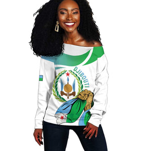 Personalized Happy Djibouti Off Shoulder Sweater Independence Day