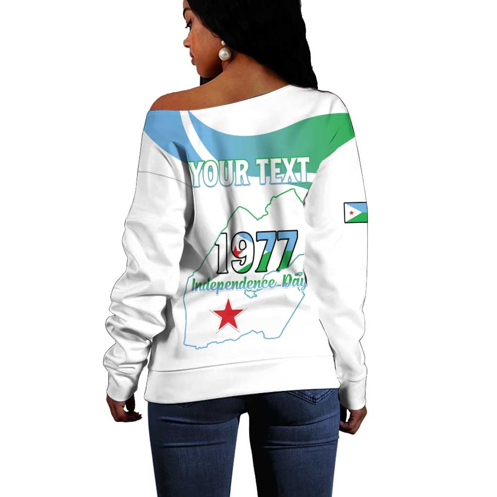 Personalized Happy Djibouti Off Shoulder Sweater Independence Day