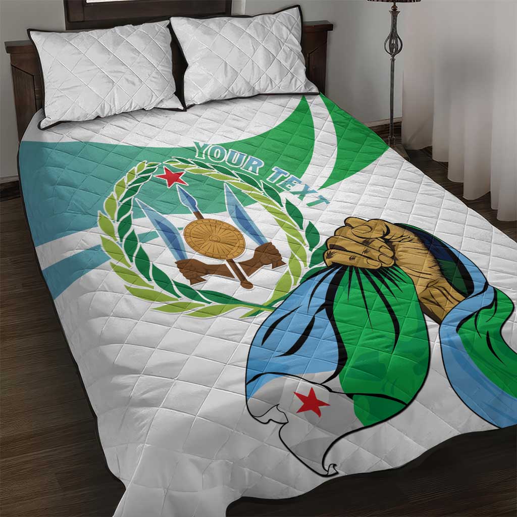 Personalized Happy Djibouti Quilt Bed Set Independence Day