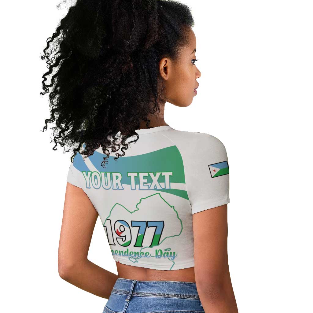 Personalized Happy Djibouti Raglan Cropped T shirt Independence Day