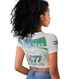 Personalized Happy Djibouti Raglan Cropped T shirt Independence Day