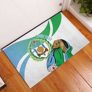 Personalized Happy Djibouti Rubber Doormat Independence Day
