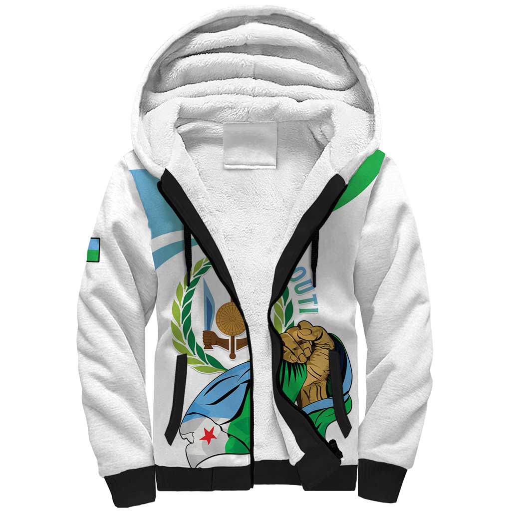 Personalized Happy Djibouti Sherpa Hoodie Independence Day