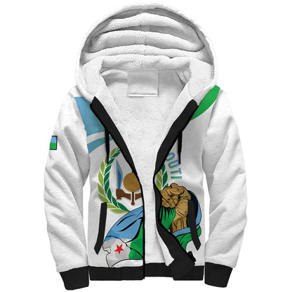Personalized Happy Djibouti Sherpa Hoodie Independence Day