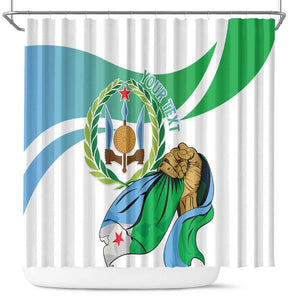 Personalized Happy Djibouti Shower Curtain Independence Day
