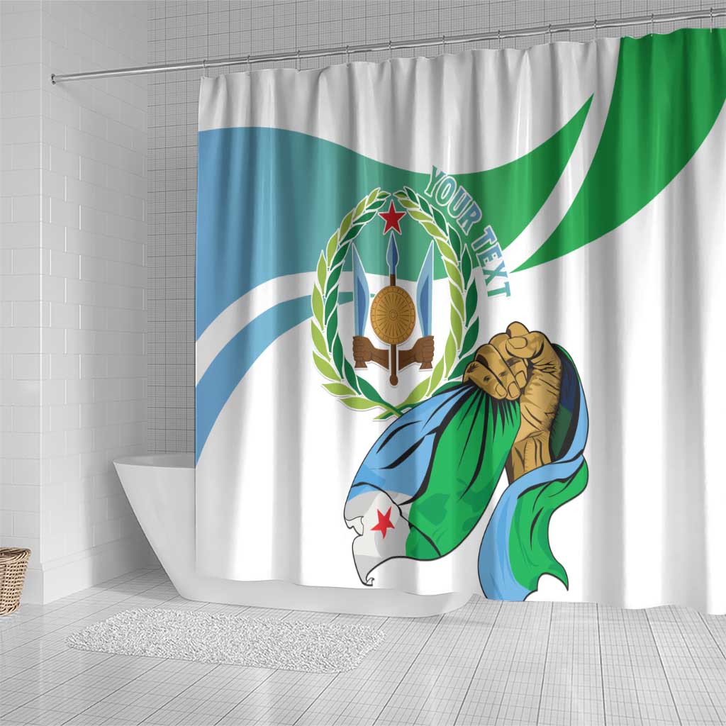 Personalized Happy Djibouti Shower Curtain Independence Day