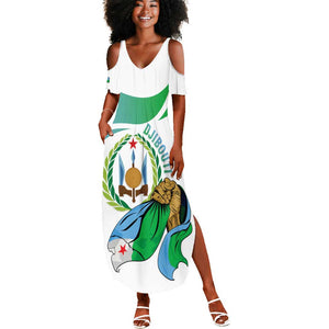 Personalized Happy Djibouti Summer Maxi Dress Independence Day