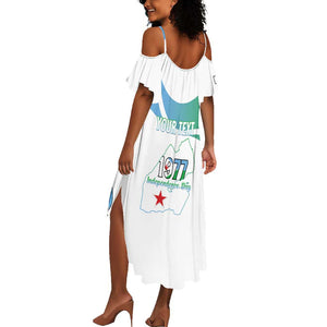 Personalized Happy Djibouti Summer Maxi Dress Independence Day