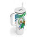 Personalized Happy Djibouti Tumbler With Handle Independence Day