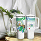 Personalized Happy Djibouti Tumbler With Handle Independence Day