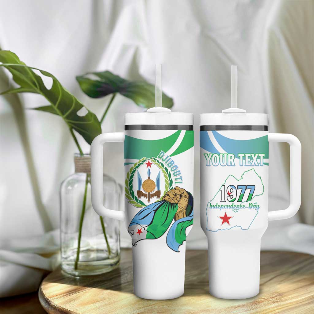Personalized Happy Djibouti Tumbler With Handle Independence Day