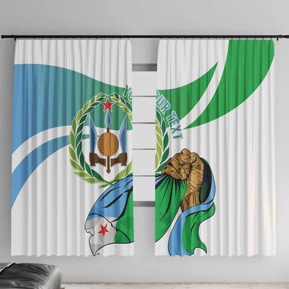 Personalized Happy Djibouti Window Curtain Independence Day