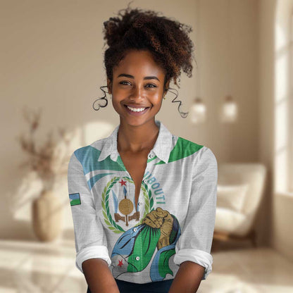 Personalized Happy Djibouti Women Casual Shirt Independence Day