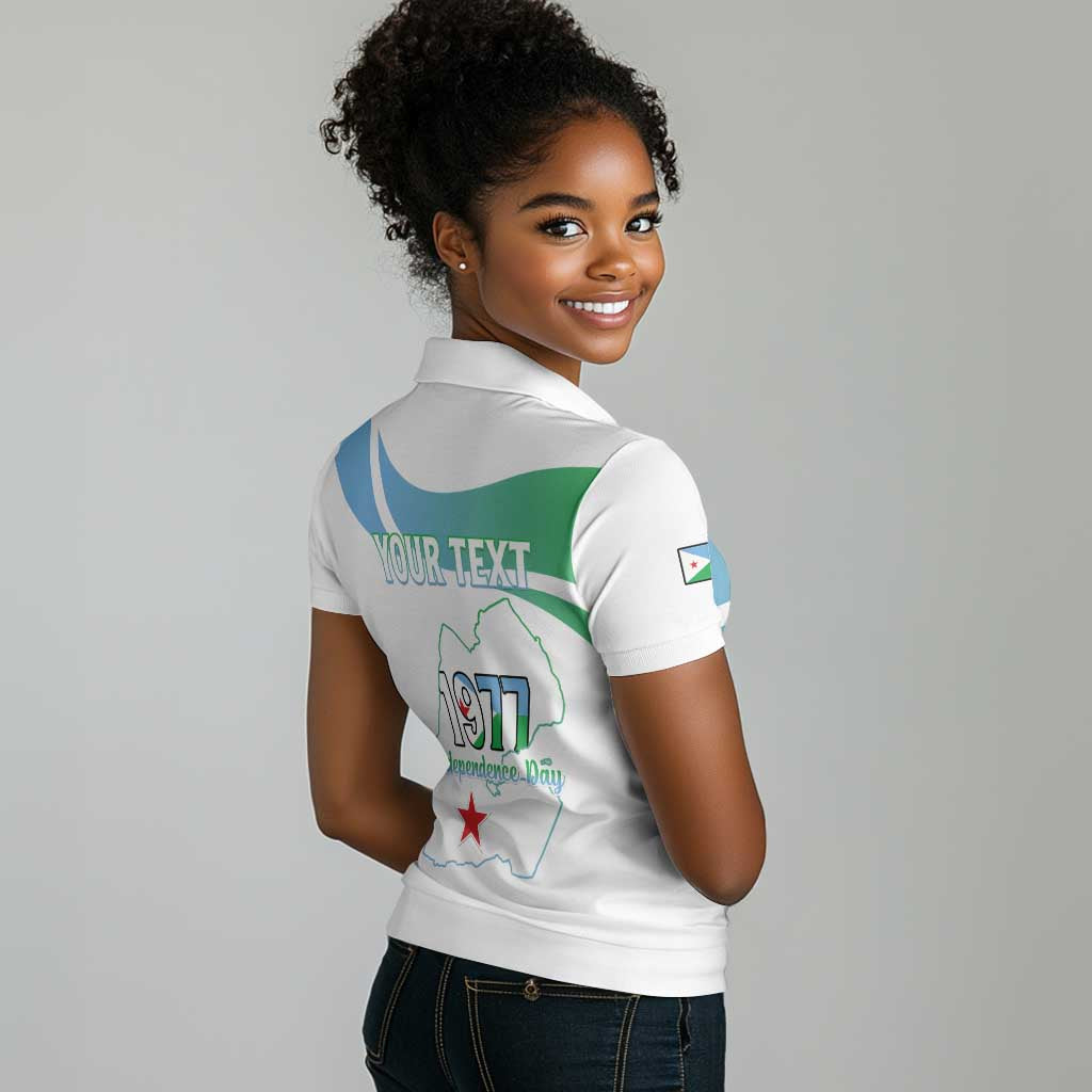 Personalized Happy Djibouti Women Polo Shirt Independence Day