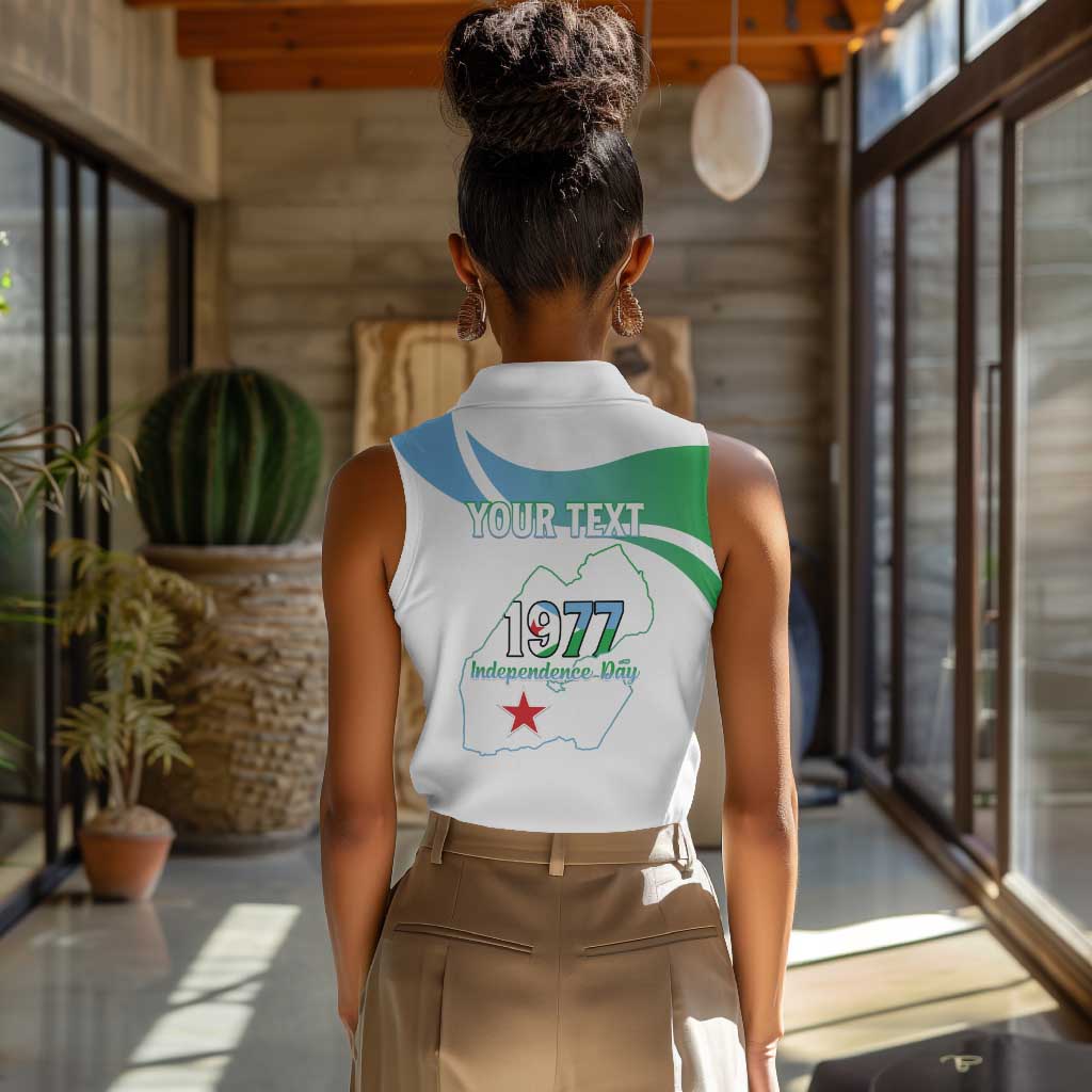 Personalized Happy Djibouti Women Sleeveless Polo Shirt Independence Day
