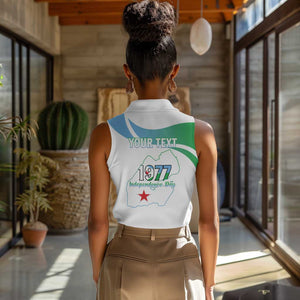Personalized Happy Djibouti Women Sleeveless Polo Shirt Independence Day